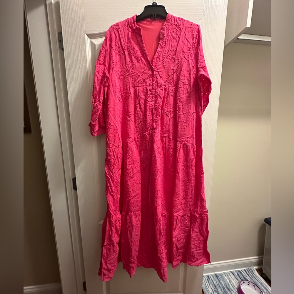 New Elegant Pink Women's Lace Dress